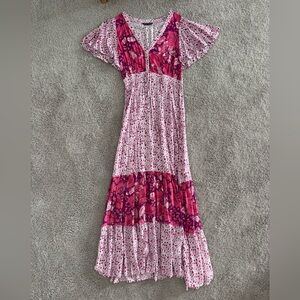 SHEIN Pink Floral Maxi Dress